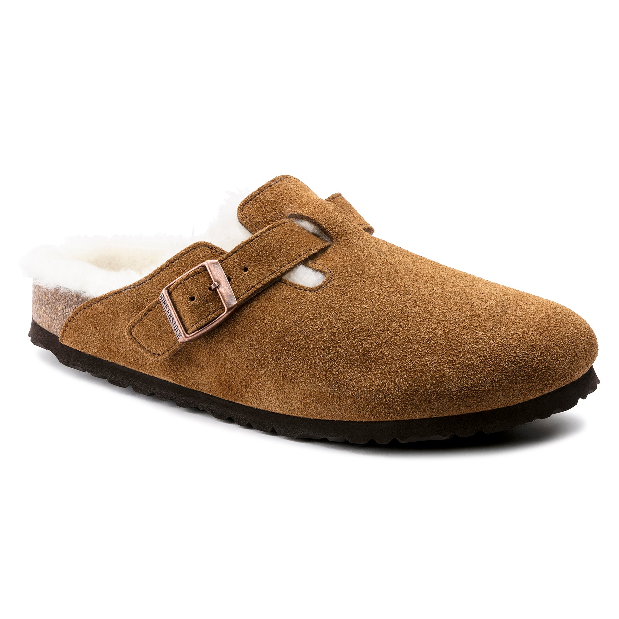 Birkenstock Limited Edition Boston mink suede/natural shearling