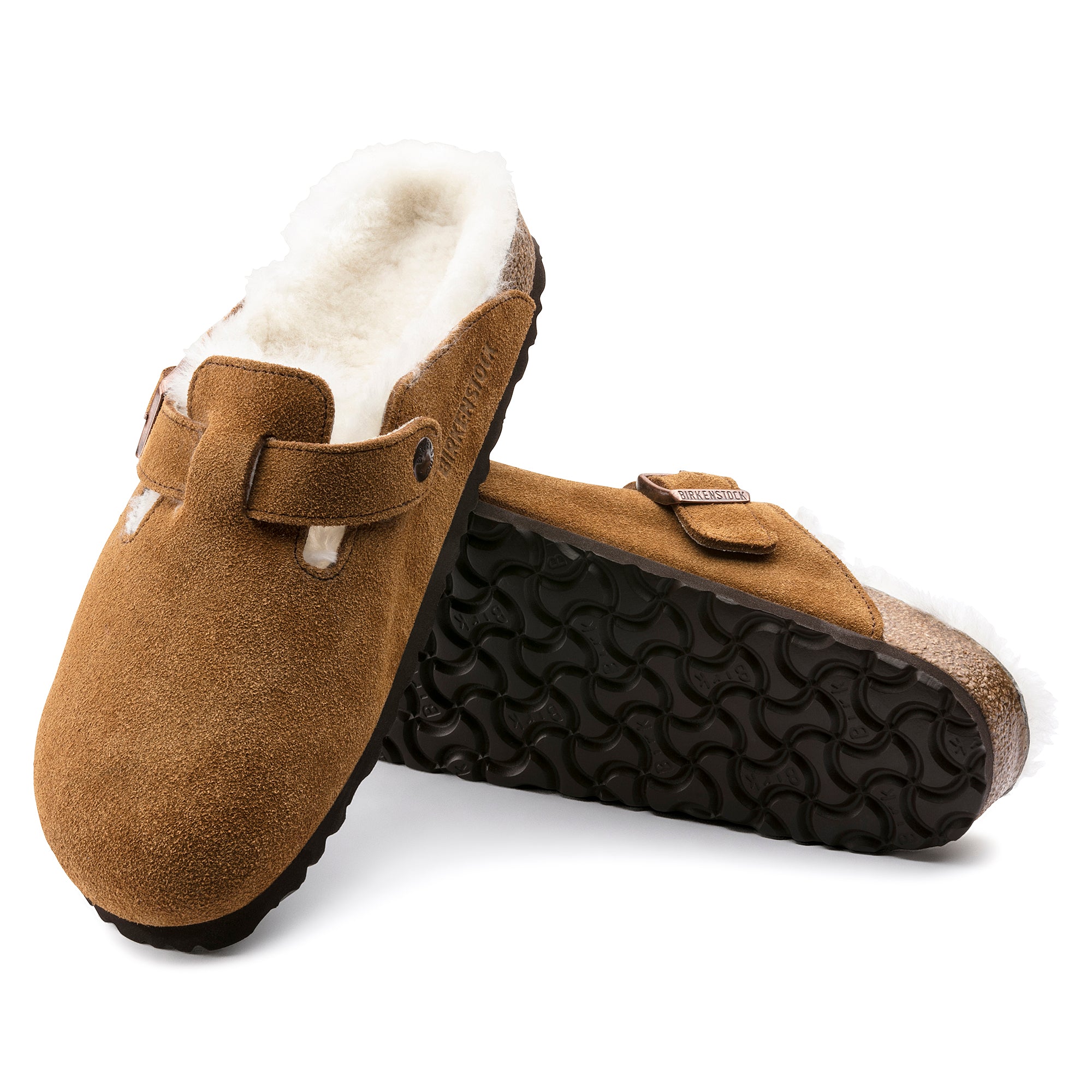 Birkenstock Limited Edition Boston mink suede/natural shearling