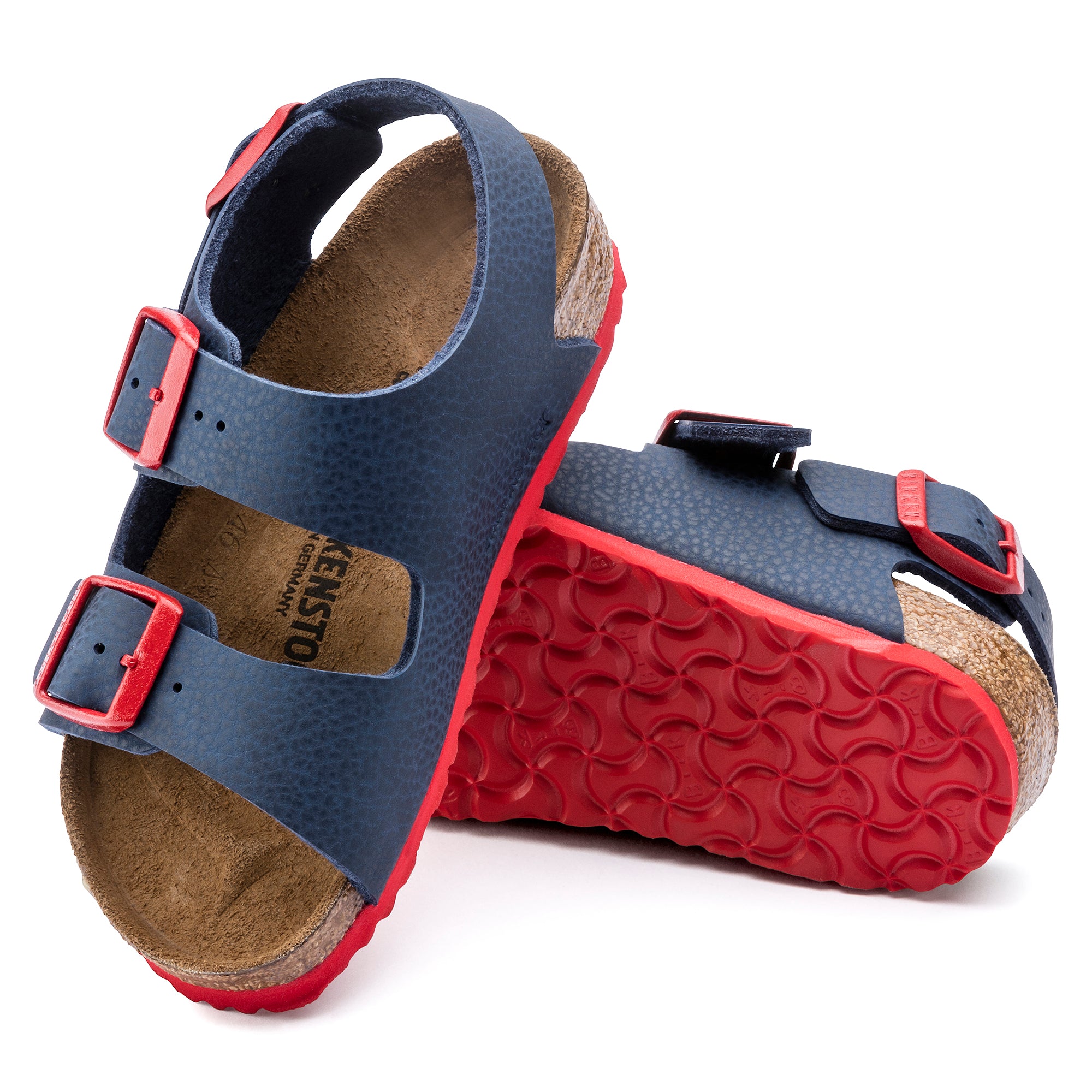 Birkenstock Limited Edition Kids Milano desert soil blue/red Birko-Flor