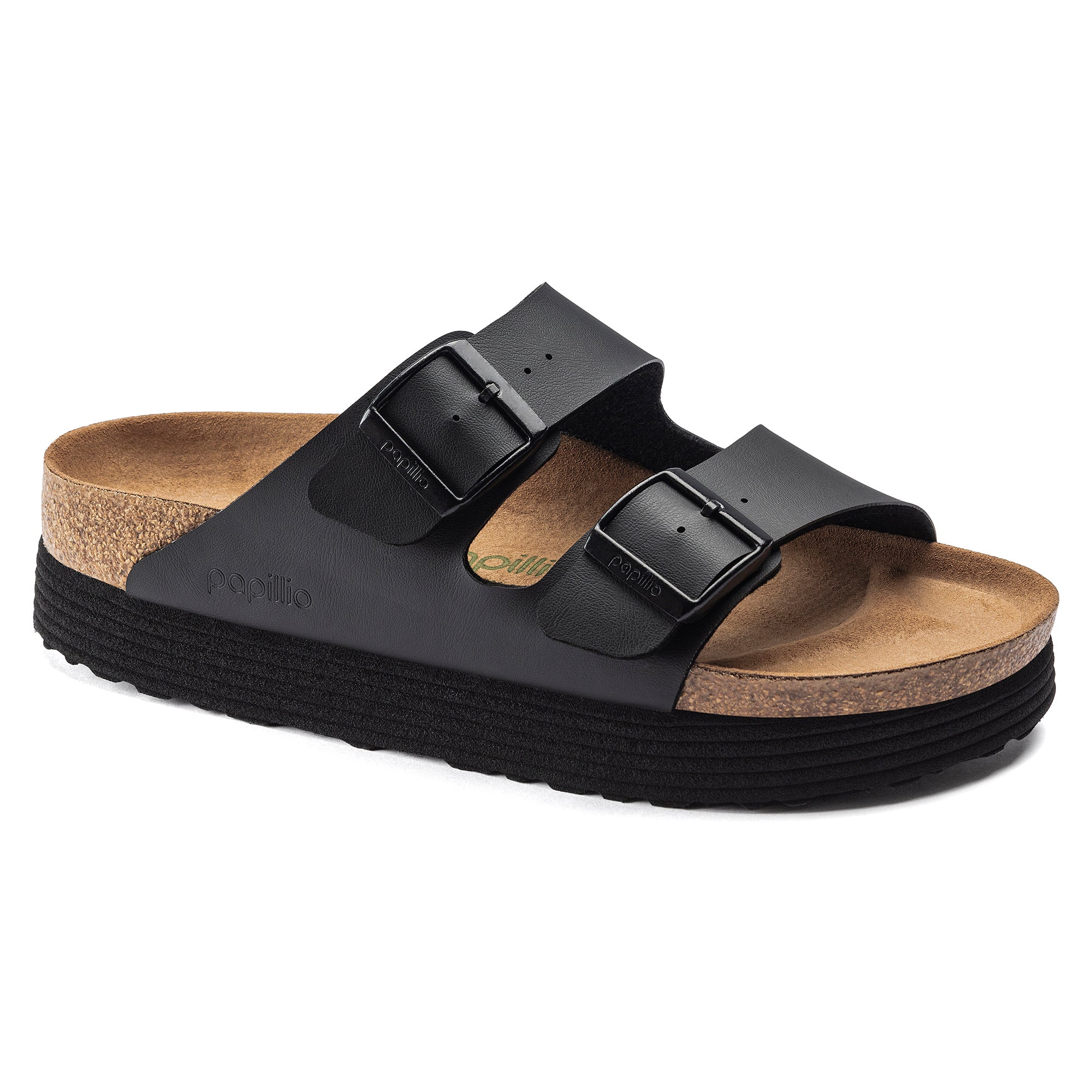 Papillio Arizona Grooved Platform Vegan black Birko-Flor by Birkenstock