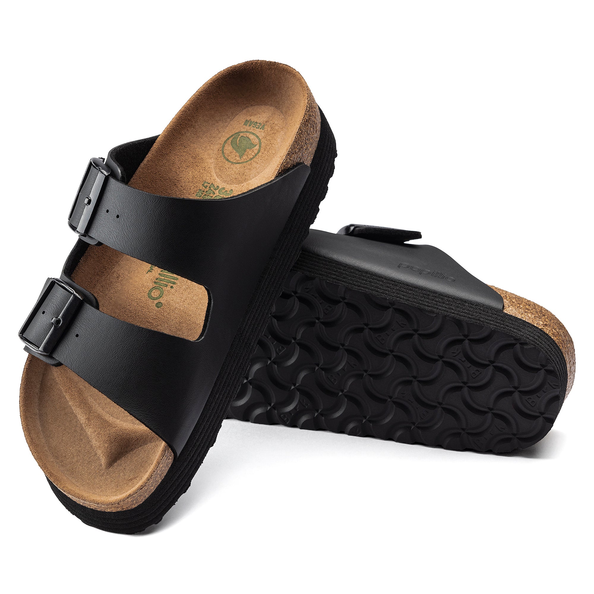 Papillio Arizona Grooved Platform Vegan black Birko-Flor by Birkenstock