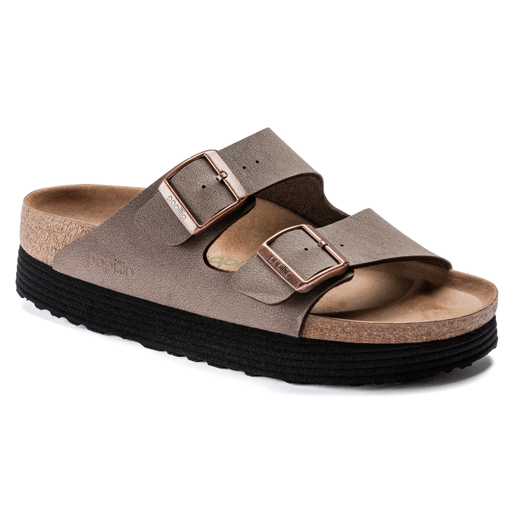 Papillio Arizona Platform Vegan mocha Birkibuc by Birkenstock