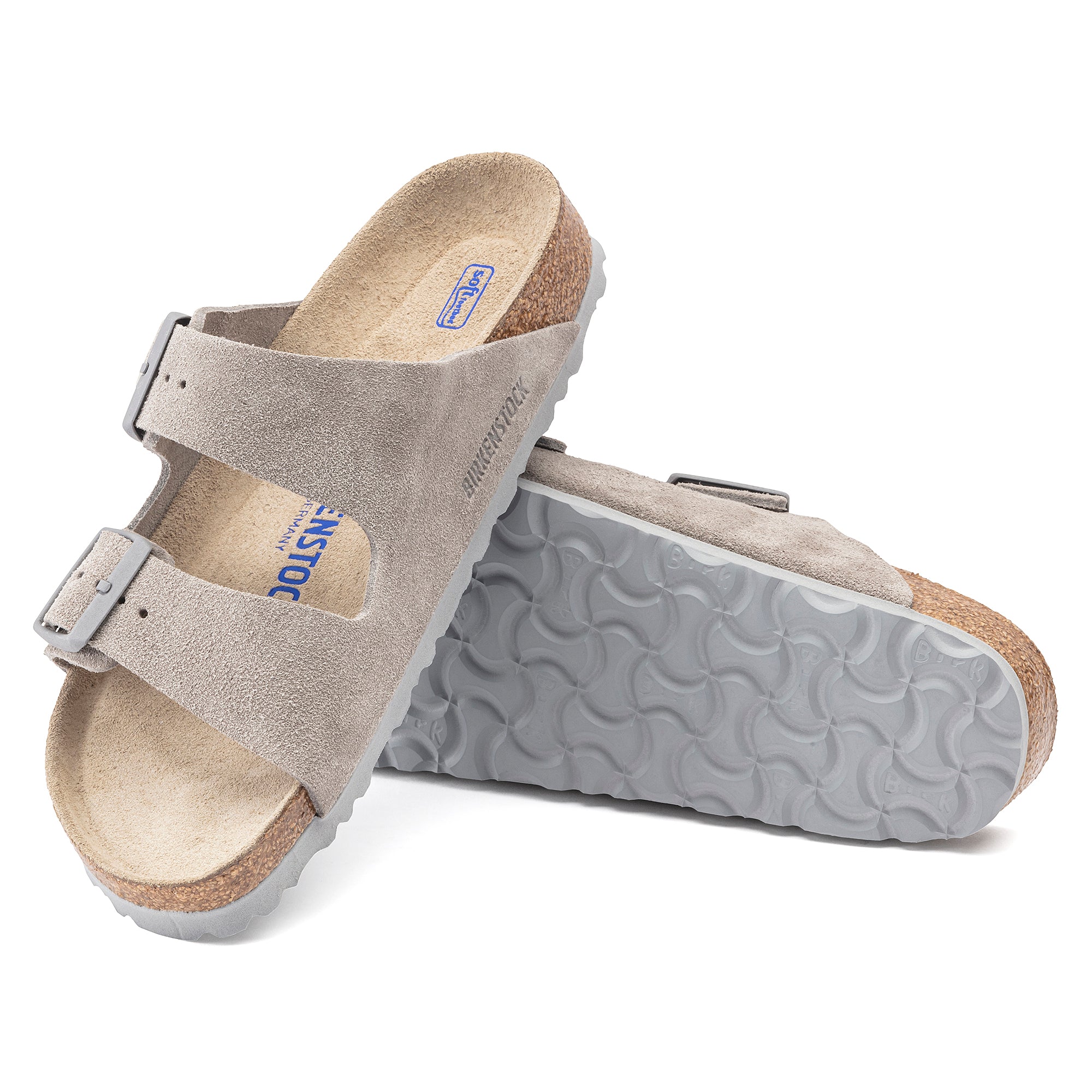 Birkenstock Limited Edition Arizona Soft Footbed stone coin suede