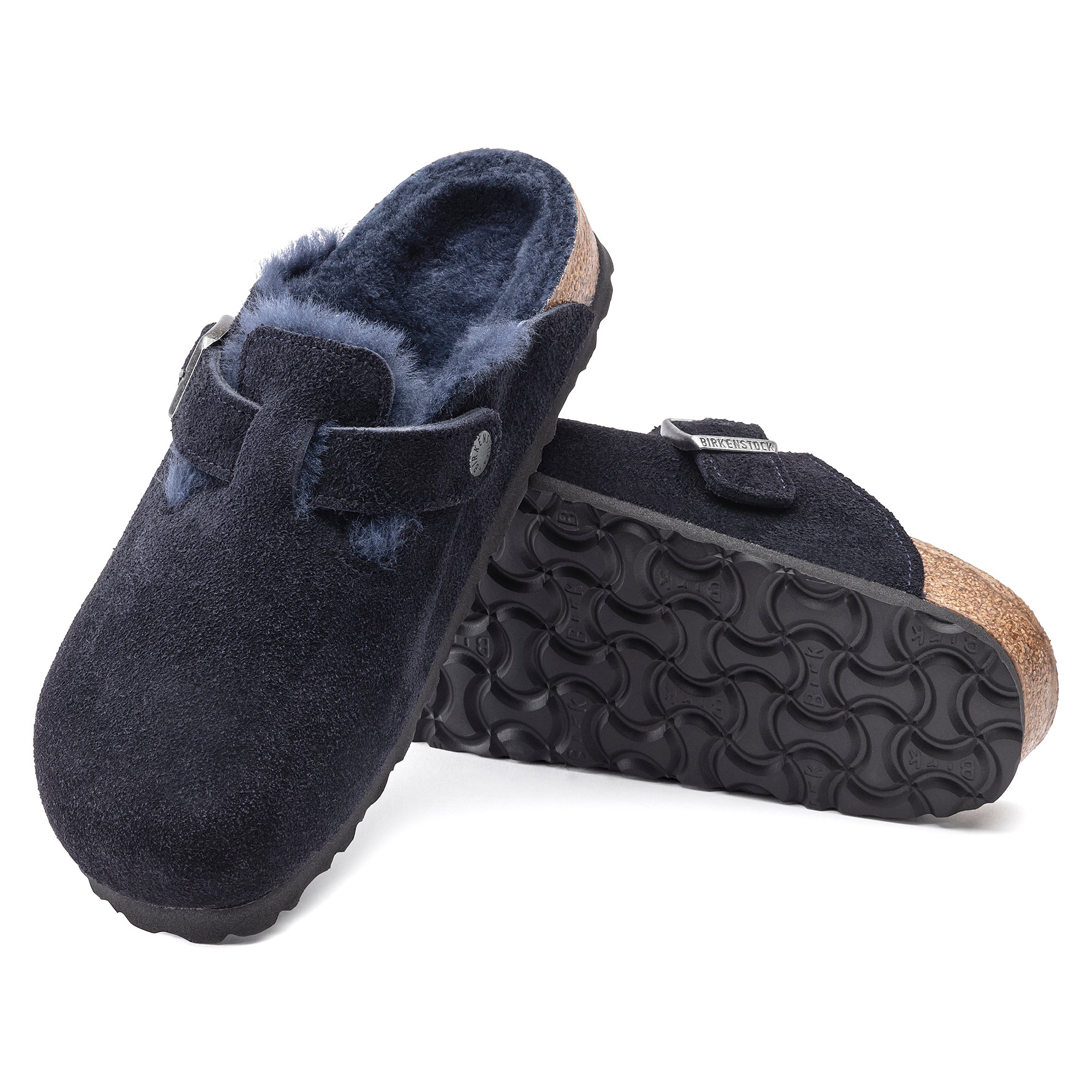 Birkenstock Limited Edition Boston midnight suede/midnight shearling/black sole