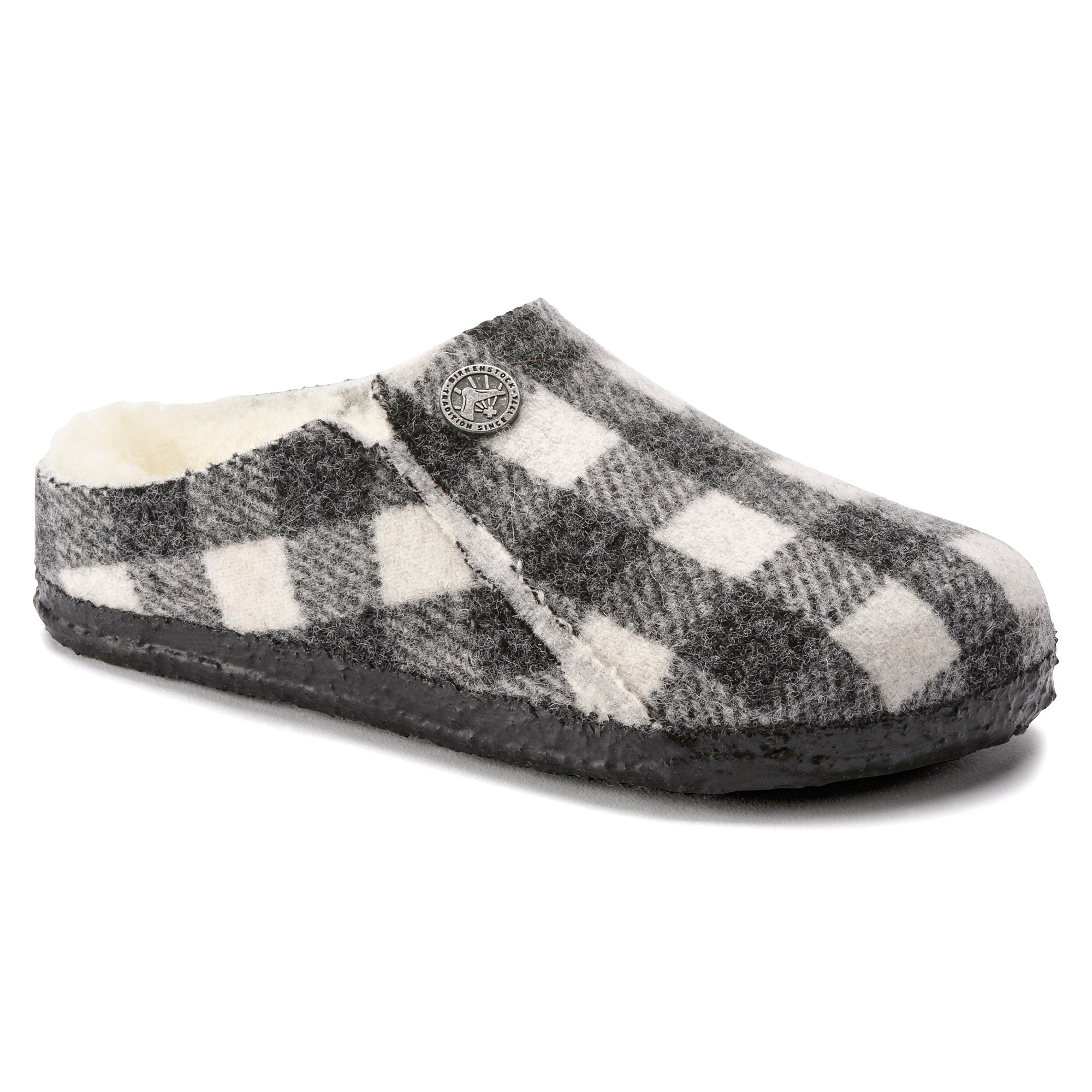 Birkenstock Kids Limited Edition Zermatt plaid white wool/natural shearling