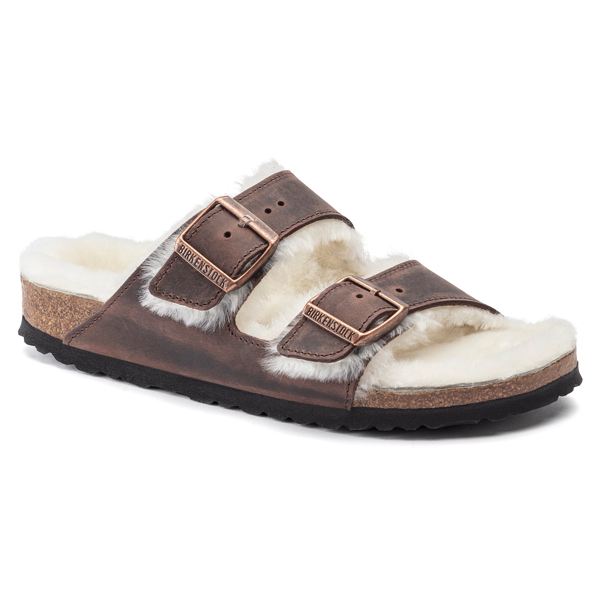 Birkenstock Limited Edition Arizona habana oiled leather/natural shearling