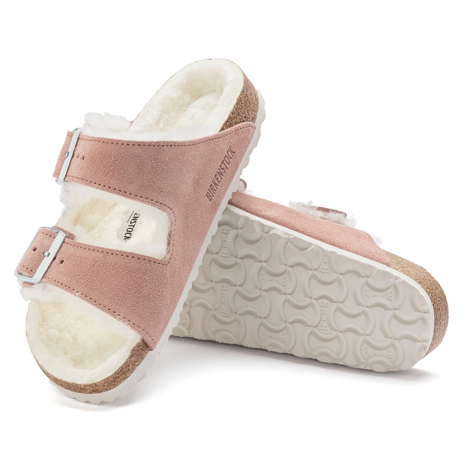 Birkenstock Limited Edition Arizona pink clay suede/natural shearling