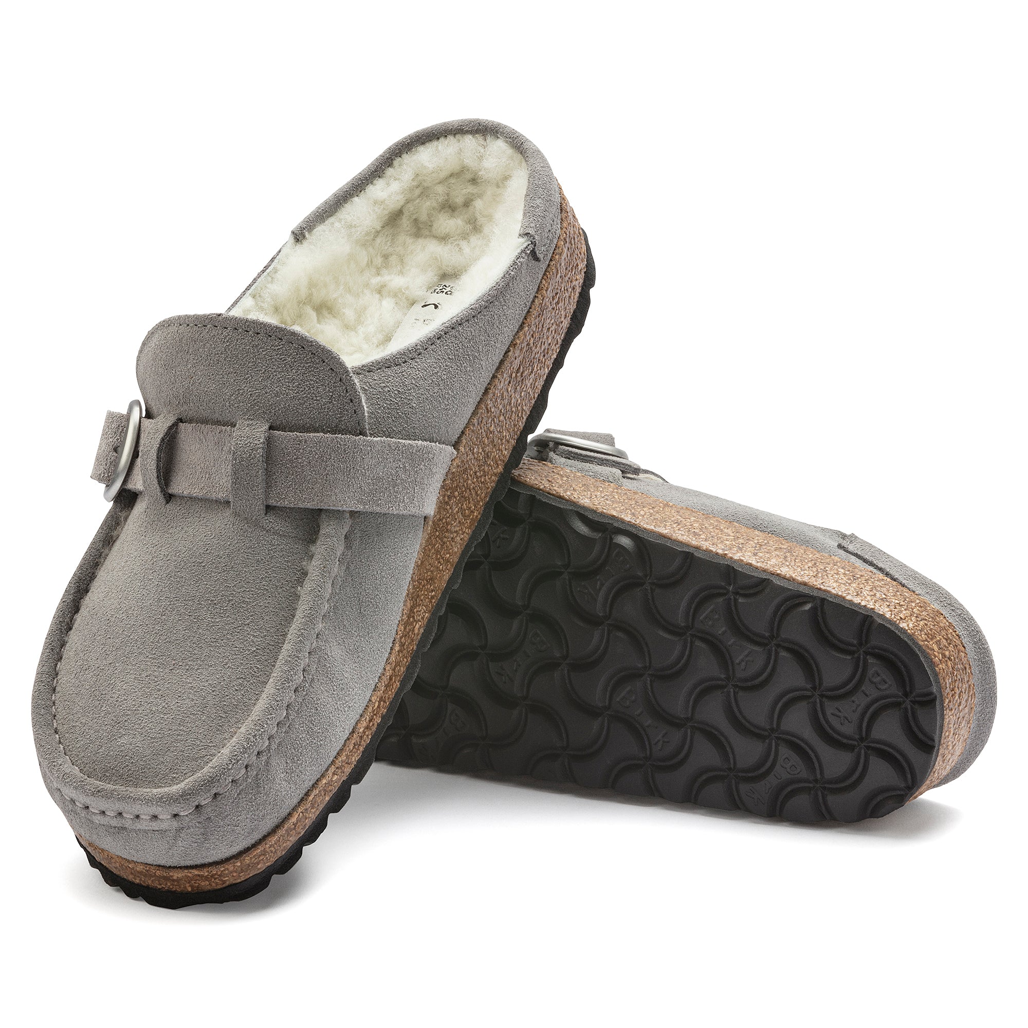 Birkenstock Limited Edition Buckley stone coin suede/natural shearling