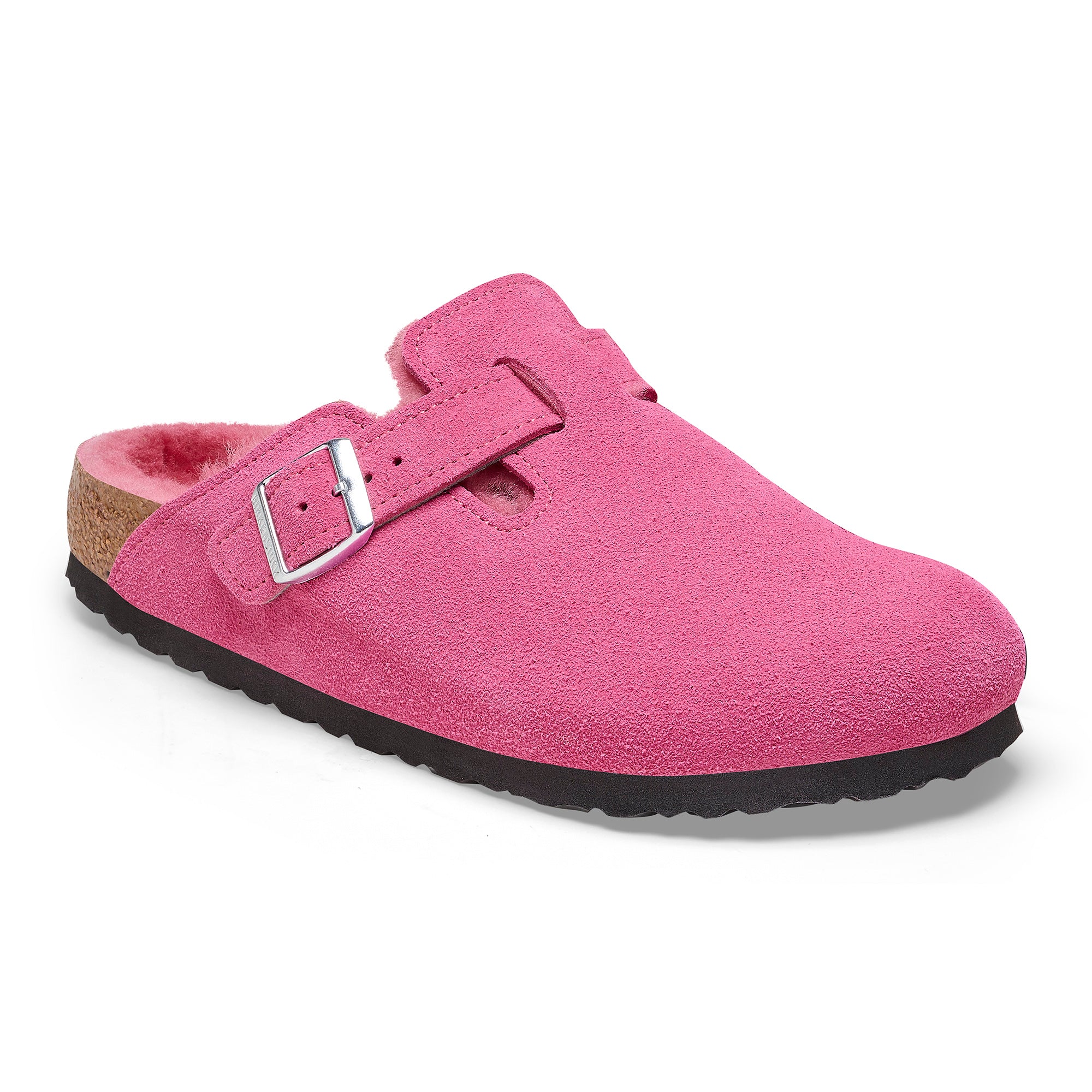 Birkenstock Limited Edition Boston fuchsia tulip suede/fuchsia shearling