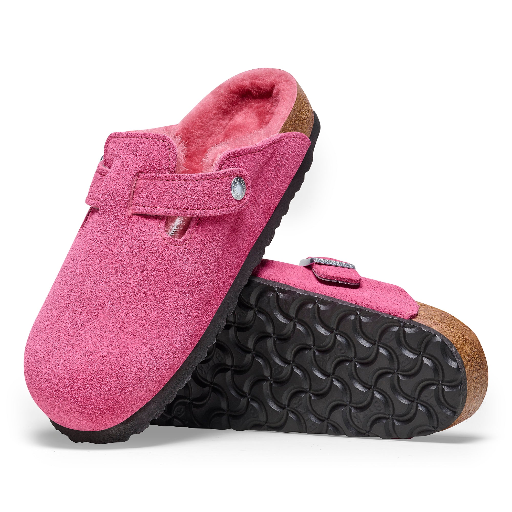 Birkenstock Limited Edition Boston fuchsia tulip suede/fuchsia shearling