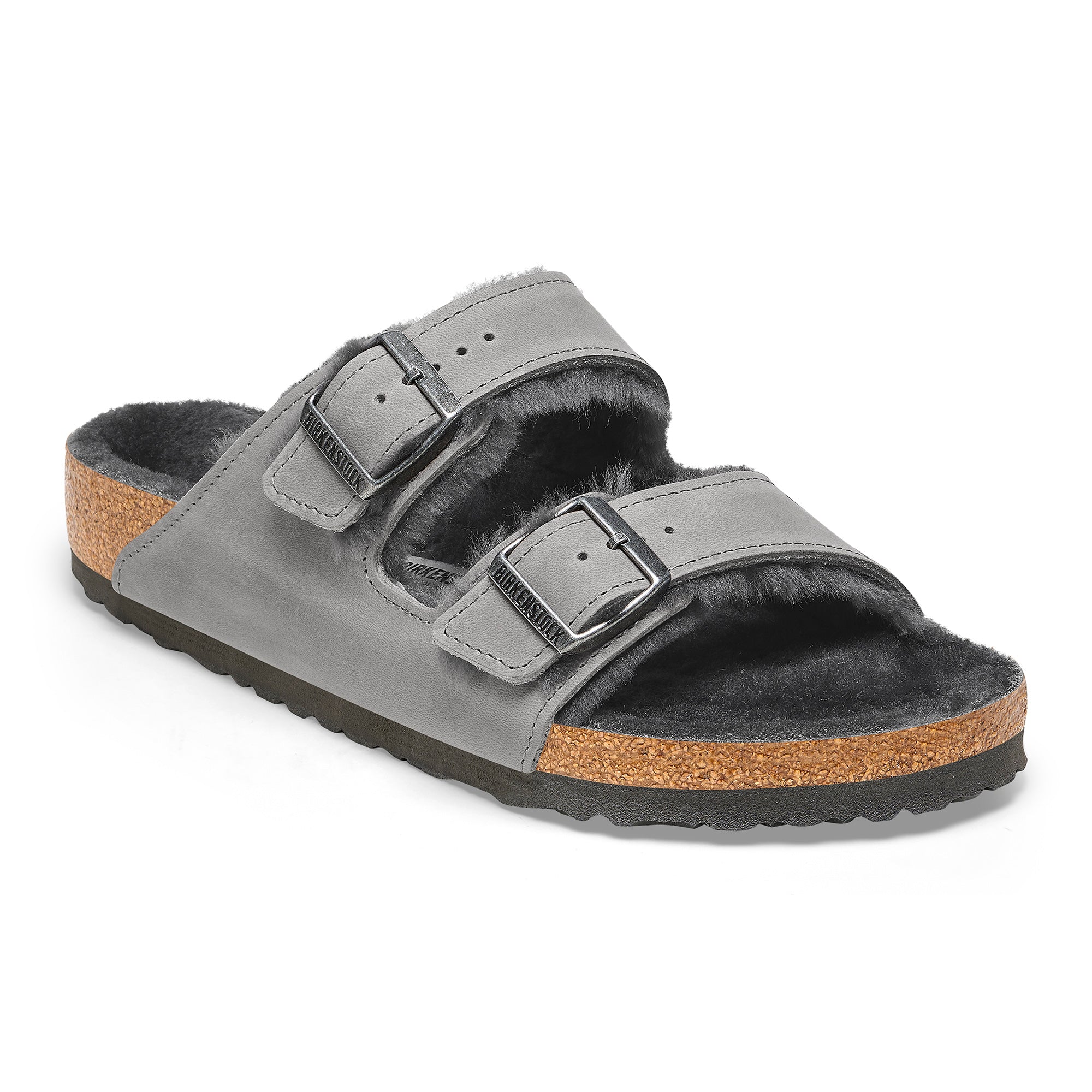 Birkenstock Limited Edition Arizona iron oiled leather/iron shearling