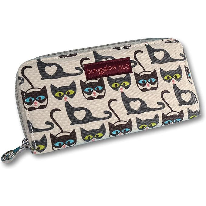 Bungalow 360 Zip Around Wallet cat