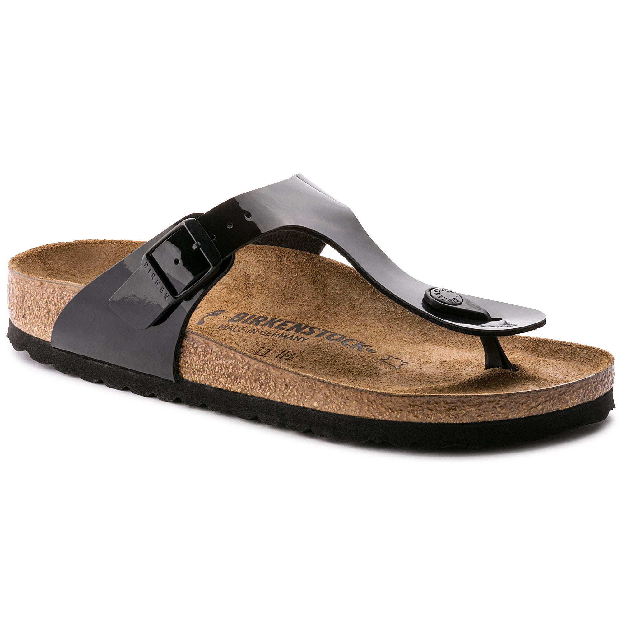 Birkenstock Gizeh black patent Birko-Flor