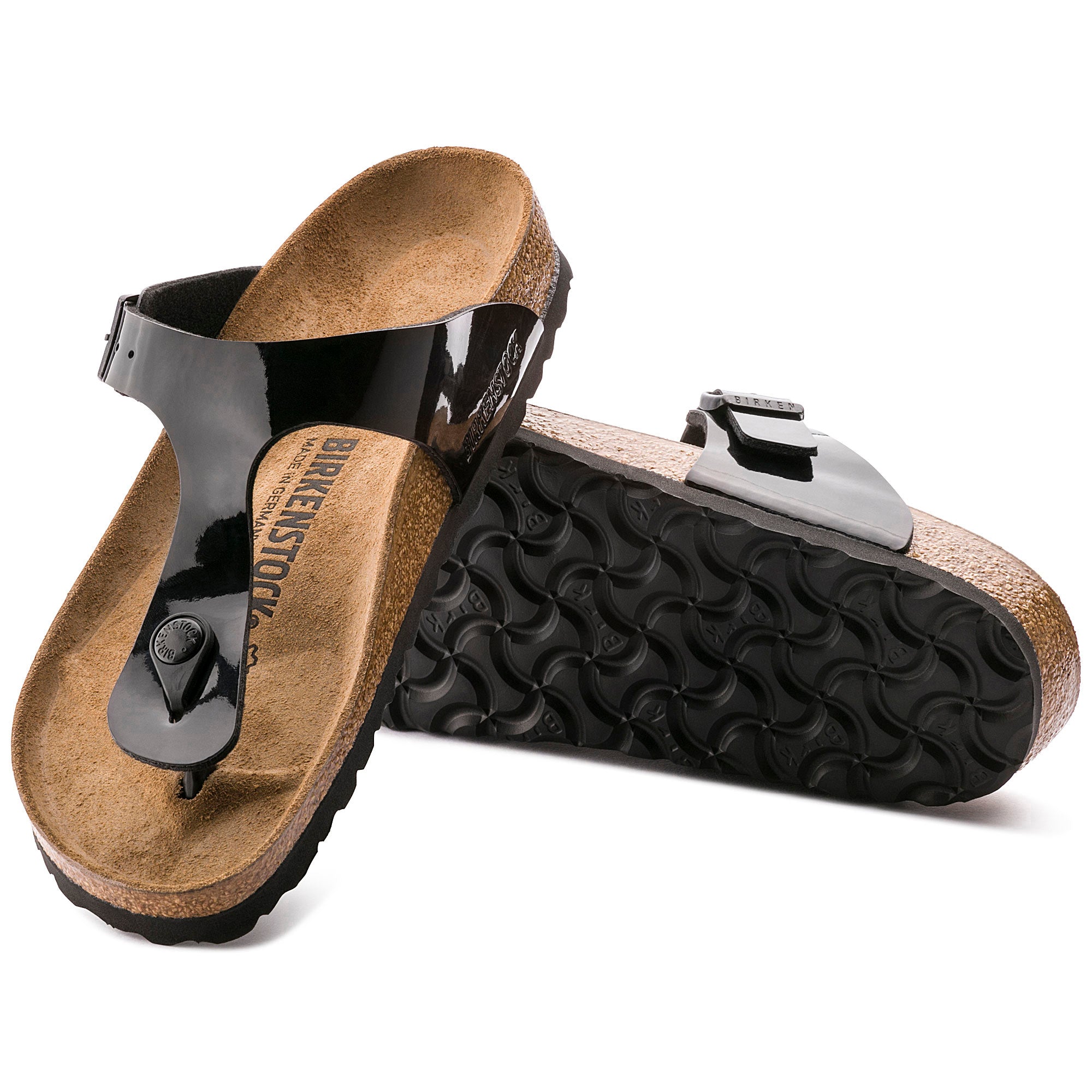 Birkenstock Gizeh black patent Birko-Flor