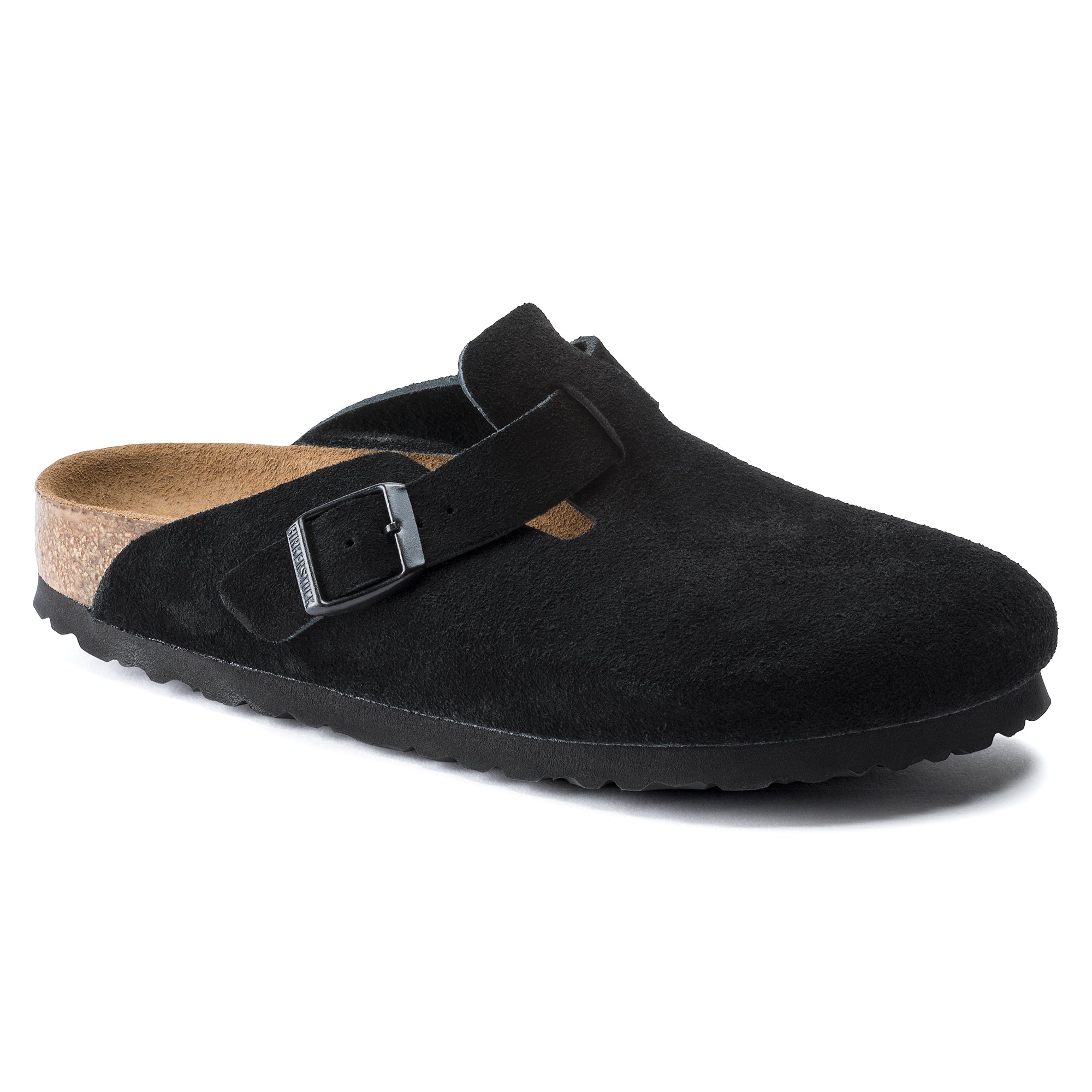 Birkenstock Boston Soft Footbed black suede