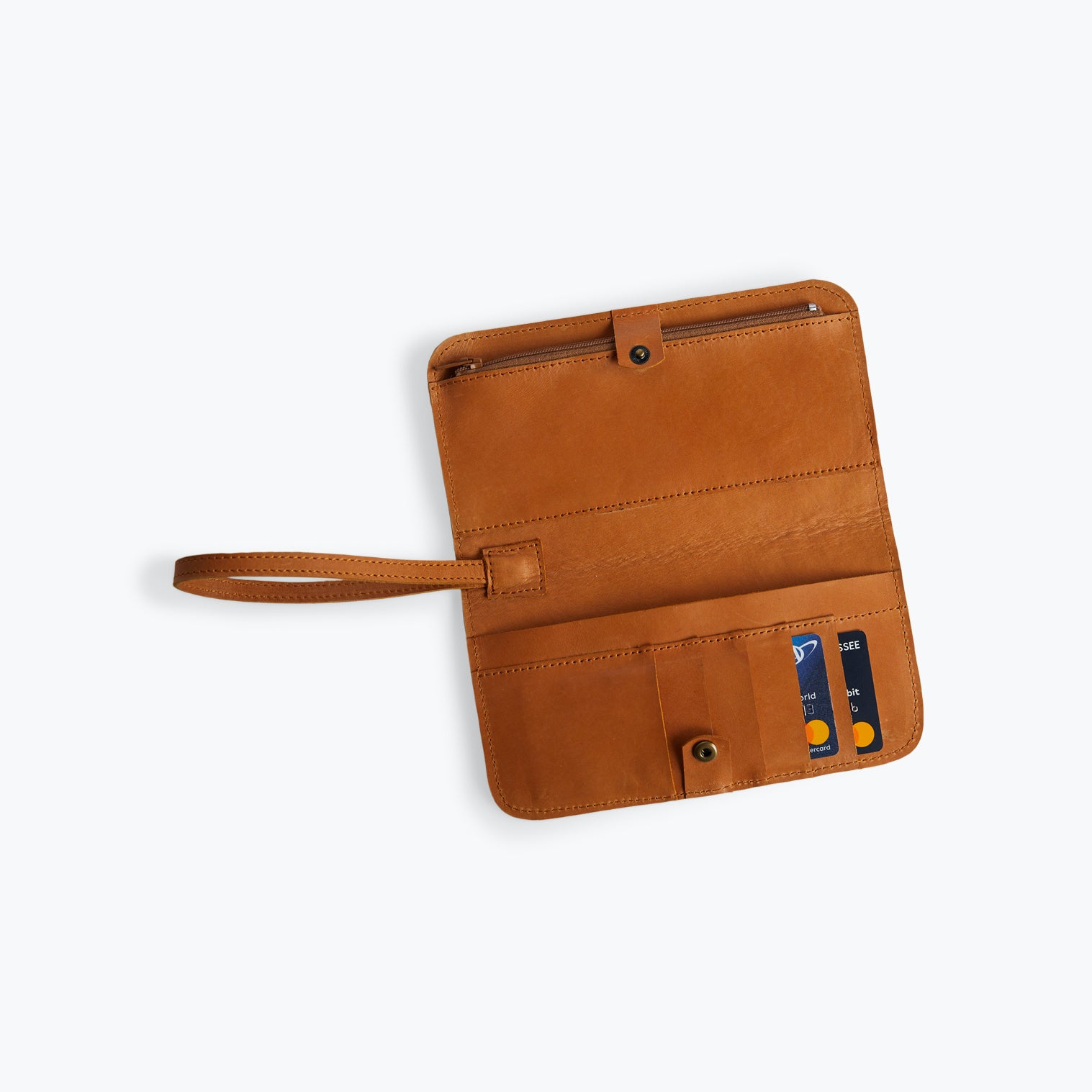 ABLE Alem Snap Wallet cognac leather