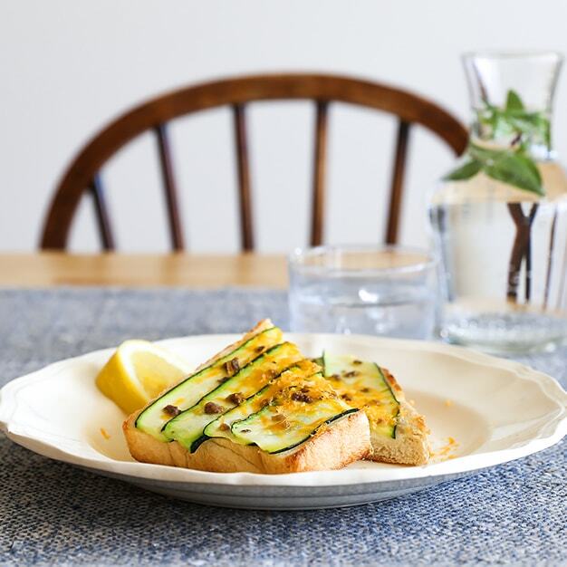 Zucchini with Anchovy <br>and Lemon on Toast