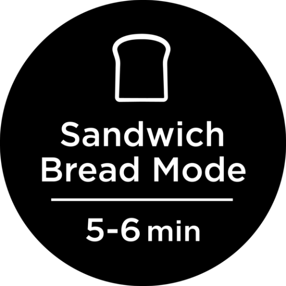 Sandwich Bread Mode for 5 - 6 minutes